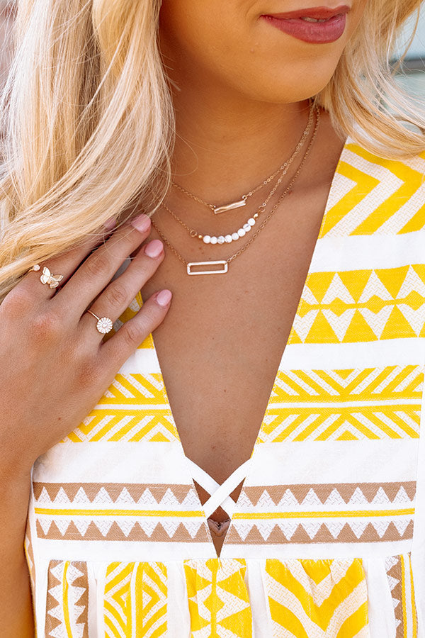 Heat Rising Semi Precious Layered Necklace In White