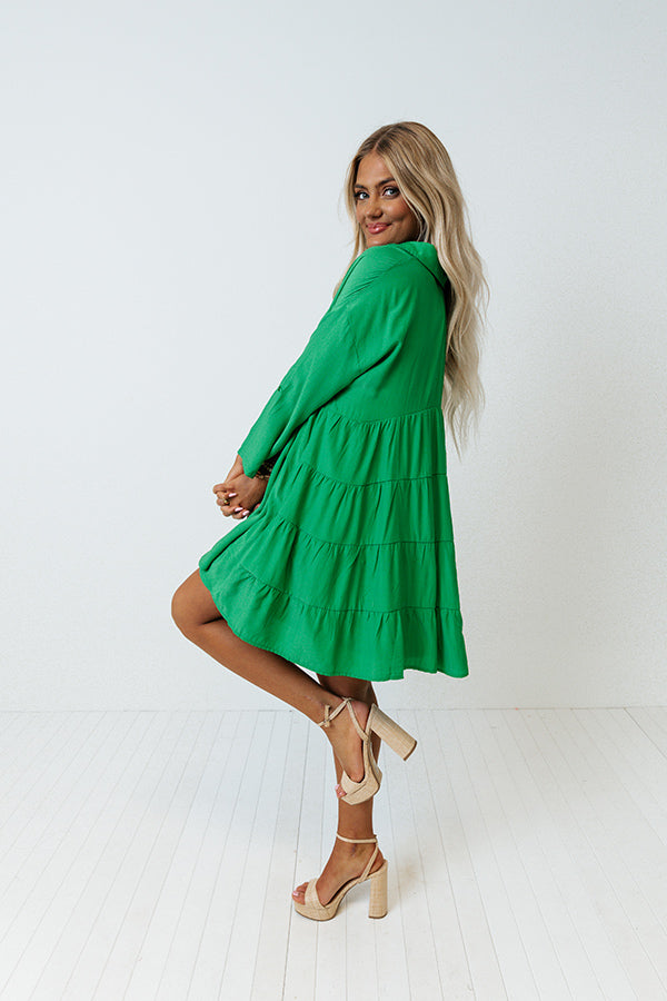 Sunshine Pact Babydoll Dress In Kelly Green Sunshine Pact Babydoll Dress In Kelly Green