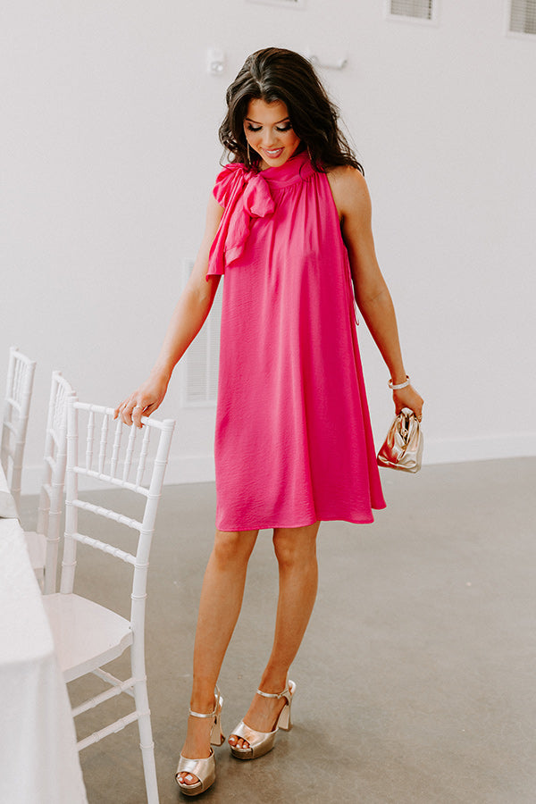 hot pink night dress WS Rose Red/Pink Side Slit Strap Night Dress