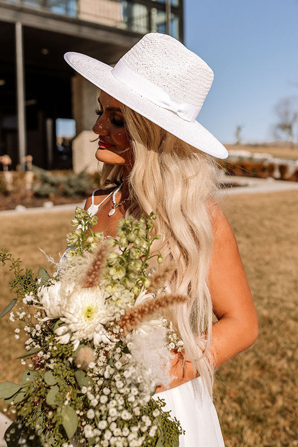 Picnic Please Woven Hat In White