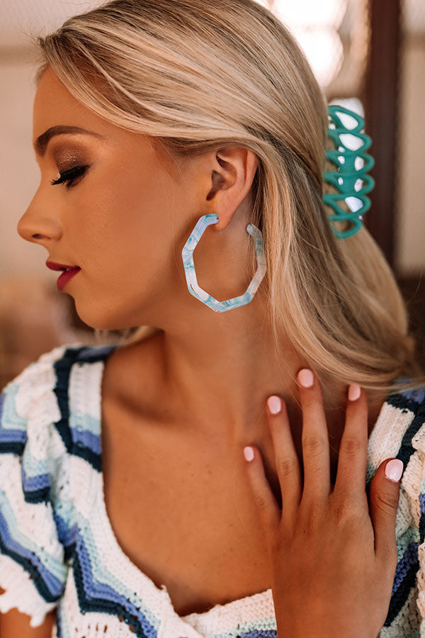 Summer Joy Hoop Earrings In Turquoise