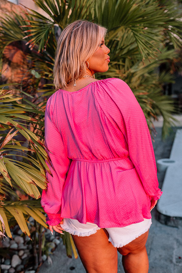 Brighter Than Sunshine Front Tie Top In Hot Pink Curves Brighter Than Sunshine Front Tie Top In Hot Pink Curves