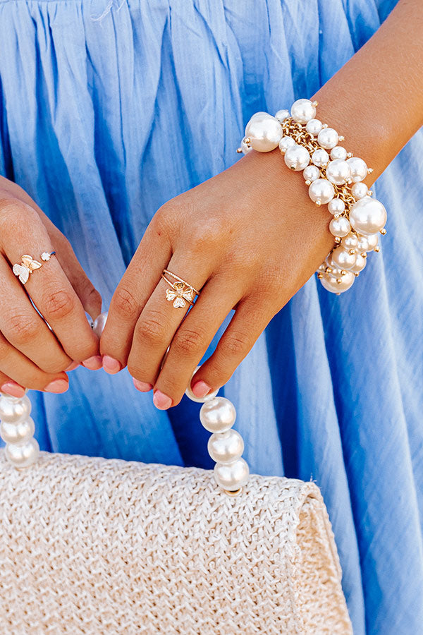 Roses And Romance Faux Pearl Bracelet