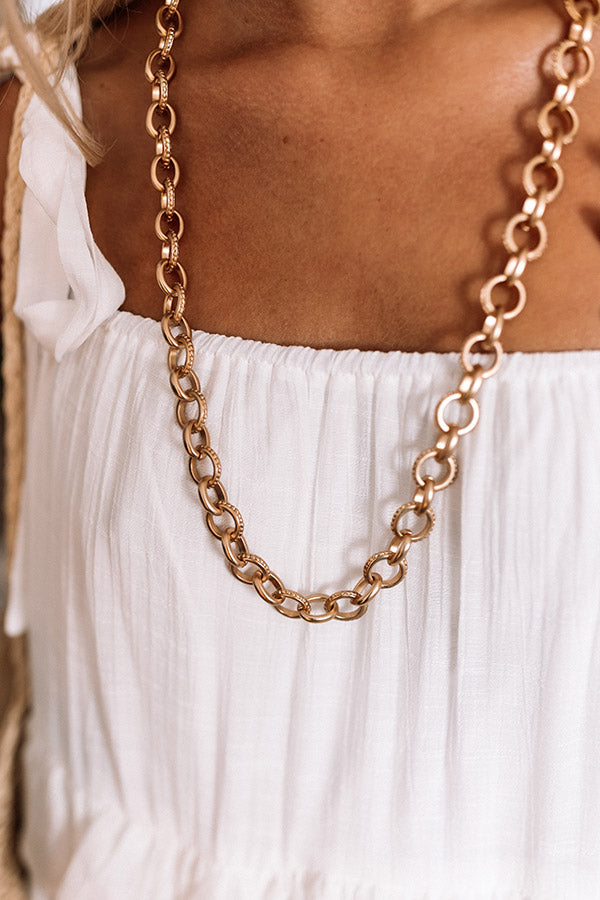 Brushed Gold Long Bella Necklace