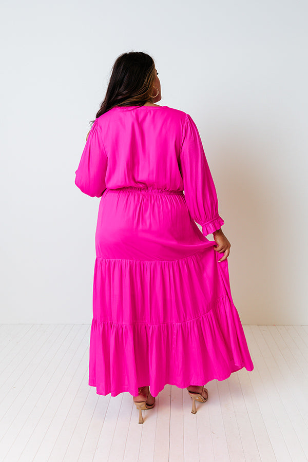 Touring Rome Maxi Dress Curves In Hot Pink • Impressions Online Boutique 2019