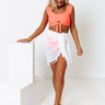 Jacuzzi Cutie Front Tie Bikini Top in Neon Coral Image - 1