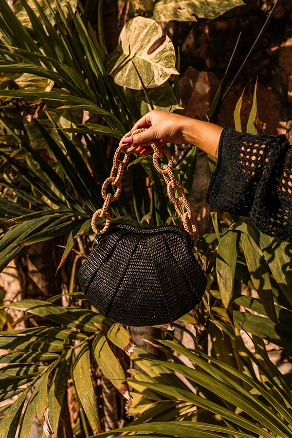 Barrier Reef Woven Purse In Black
