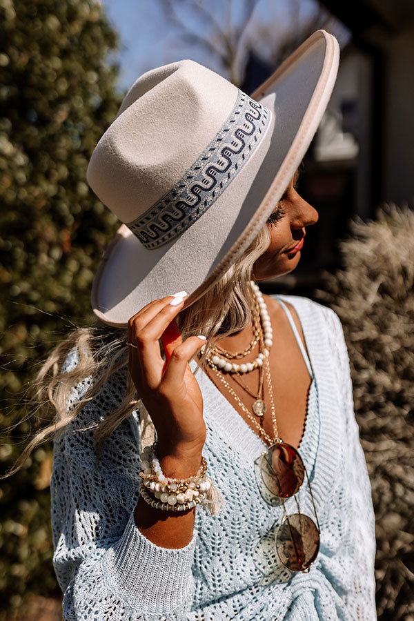 Rooftop Deck Felt Fedora In Cream