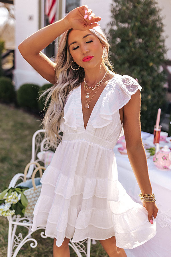 Shop Lace Detail Baby Doll Dress with V-neck Online