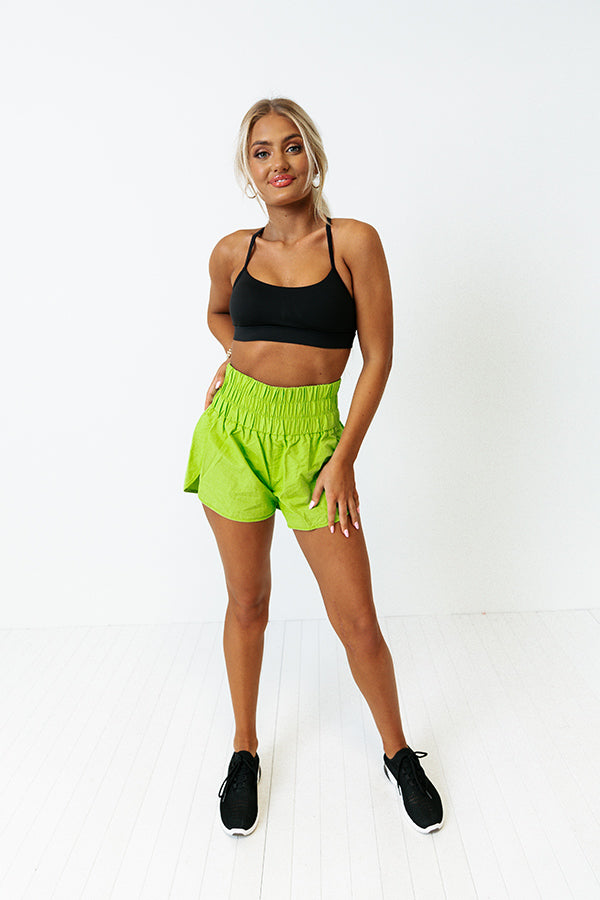 Back At It Again Shorts In Lime