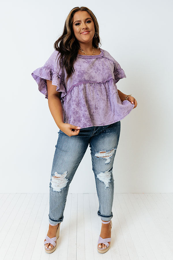 Pick A Spot Shift Top In Lavender Curves