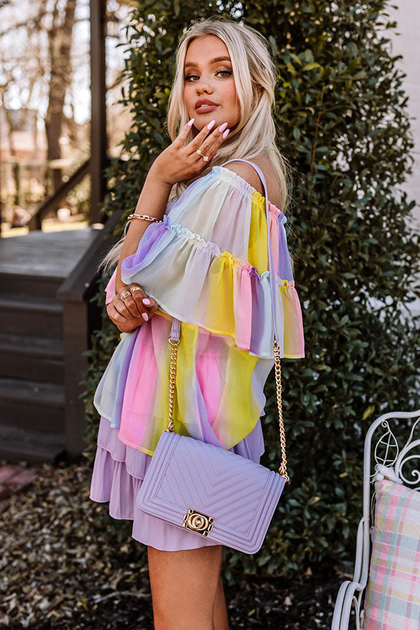 Dream Date Faux Leather Crossbody In Lavender