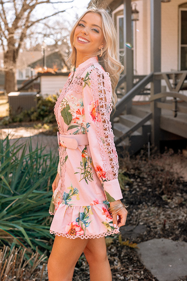 Floral Dawn Crochet Dress In Pink L / Pink