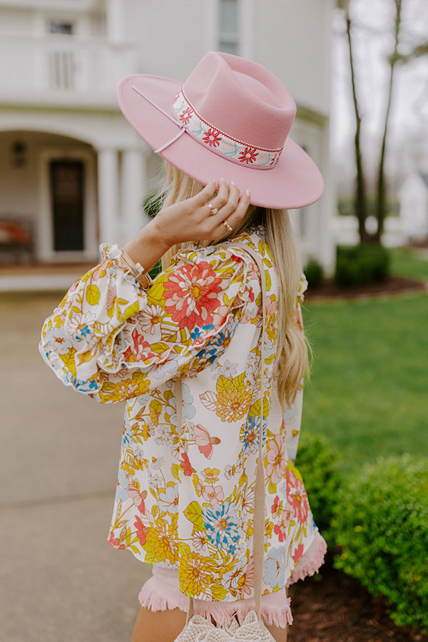 Society Sweetie Felt Fedora In Blush