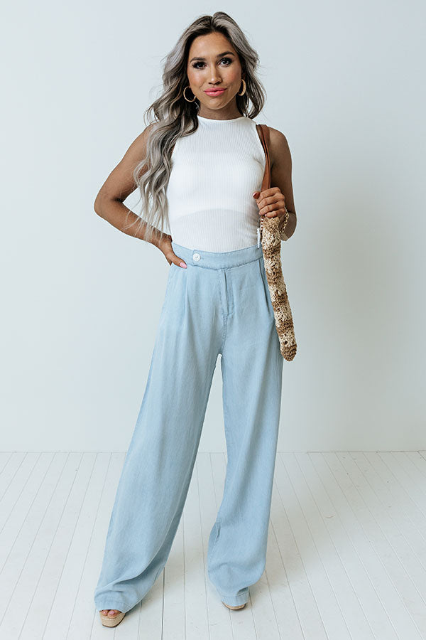 The Elain High Waist Chambray Pants