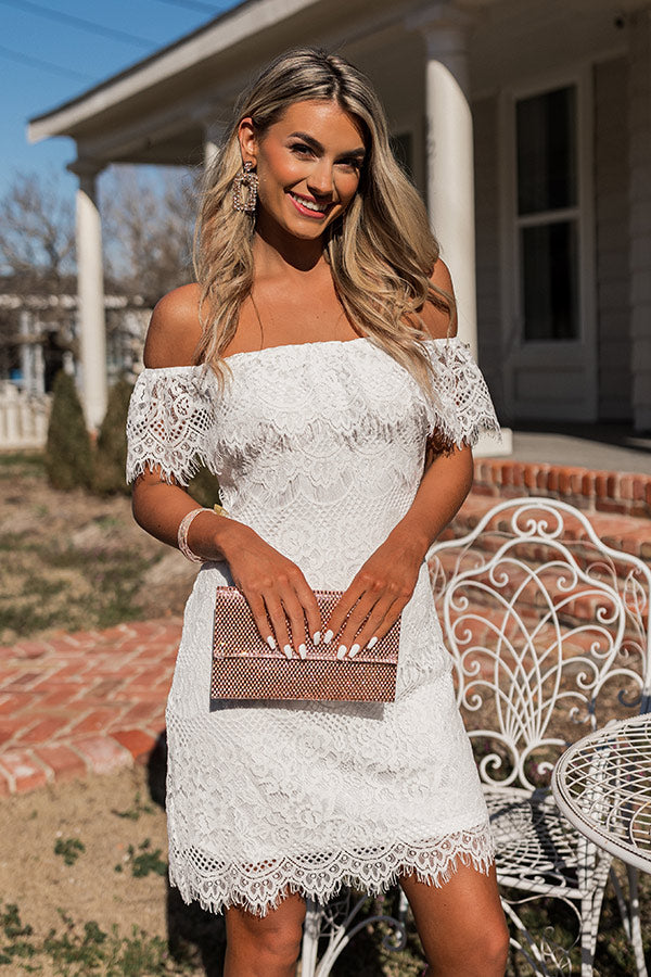 White Lace Off the Shoulder Dresses