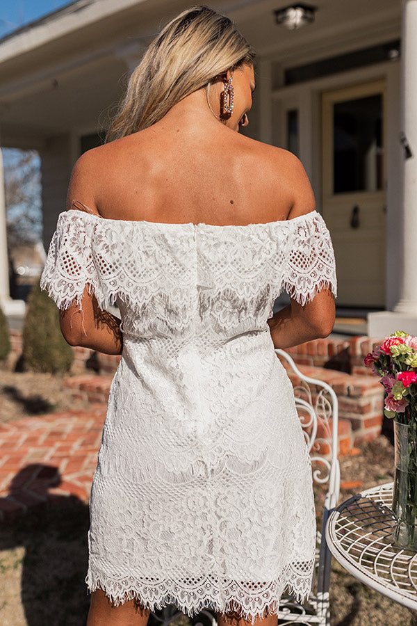 White Lace Off the Shoulder Dresses