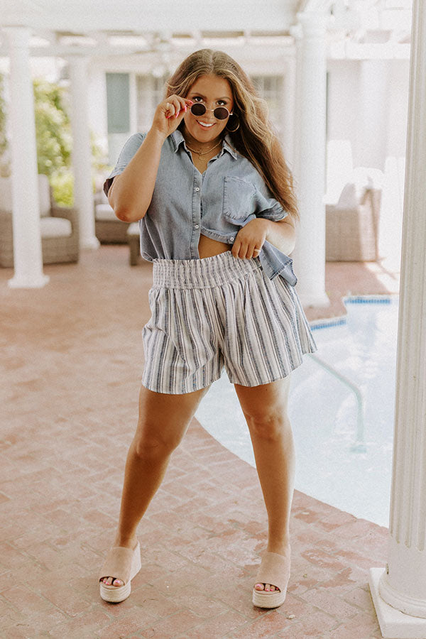 The Glee High Waist Stripe Shorts Curves