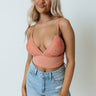 Unwind And Relax Lace Bralette In Coral Image - 1