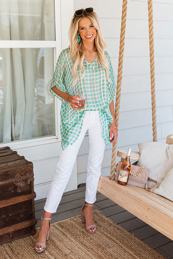 Beach Hustle Shift Tunic In Turquoise