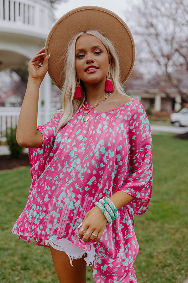 Beach Hustle Shift Tunic In Hot Pink
