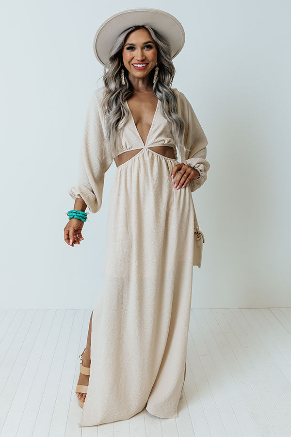 Mood Board Cut Out Maxi In Beige Mood Board Cut Out Maxi In Beige