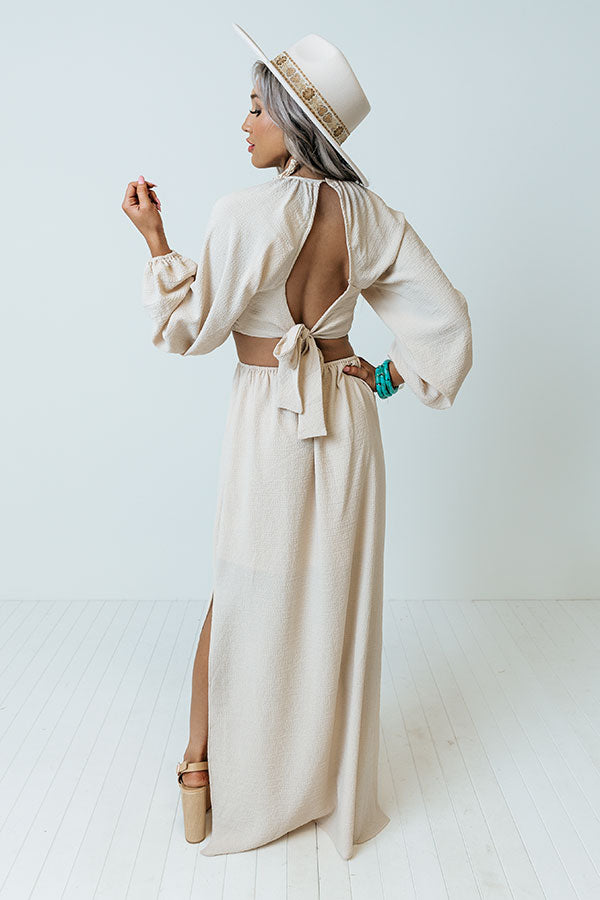 Mood Board Cut Out Maxi In Beige Mood Board Cut Out Maxi In Beige