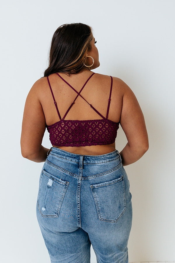 Paris Premier Lace Bralette In Orchid Curves