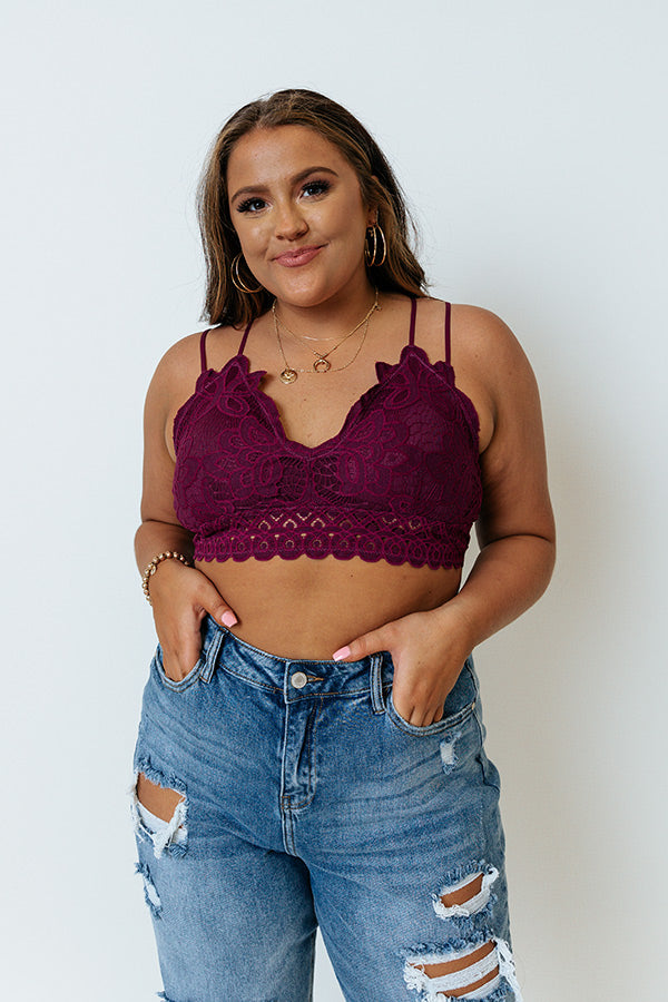 Paris Premier Lace Bralette In Orchid Curves