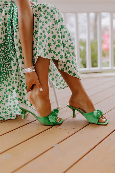 Green suede high clearance heels