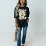 Smile More Flower Oversized Graphic Tee Image - 1