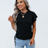 More To The Story Ruched Top In Black Image - 1