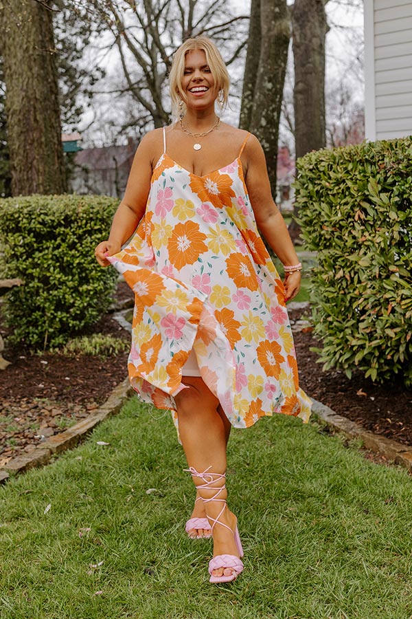 orange plus size floral dress Yours Women's Plus Size Orange Floral Angel Sleeve Dress Size 16