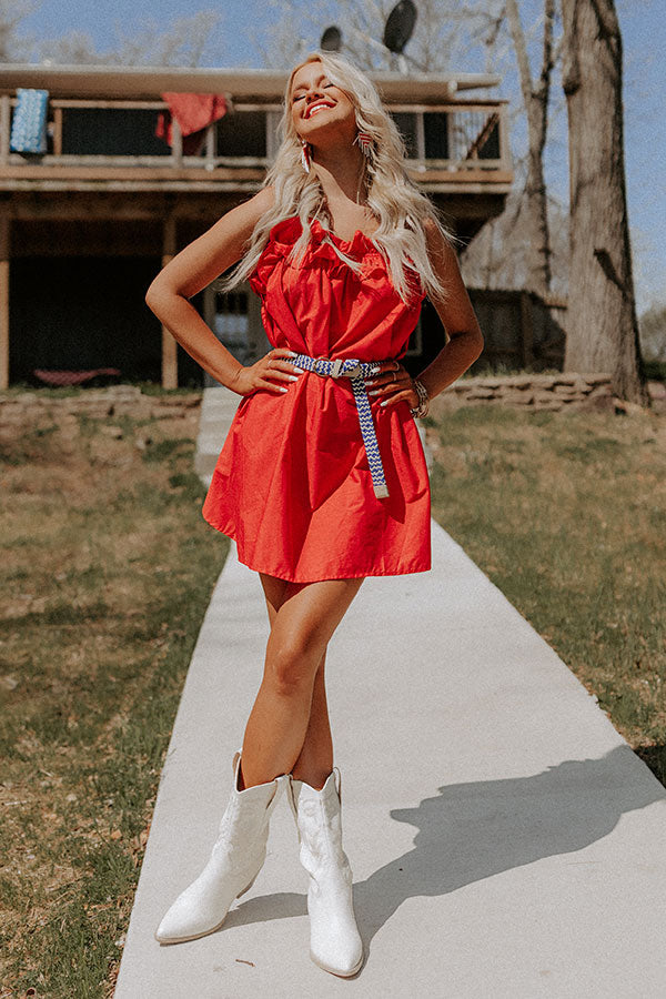 short red dress with cowboy boots Short Red Dress with Cowboy Boots 2025