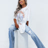Legendary World Tour Oversized Distressed Tee In White Image - 1