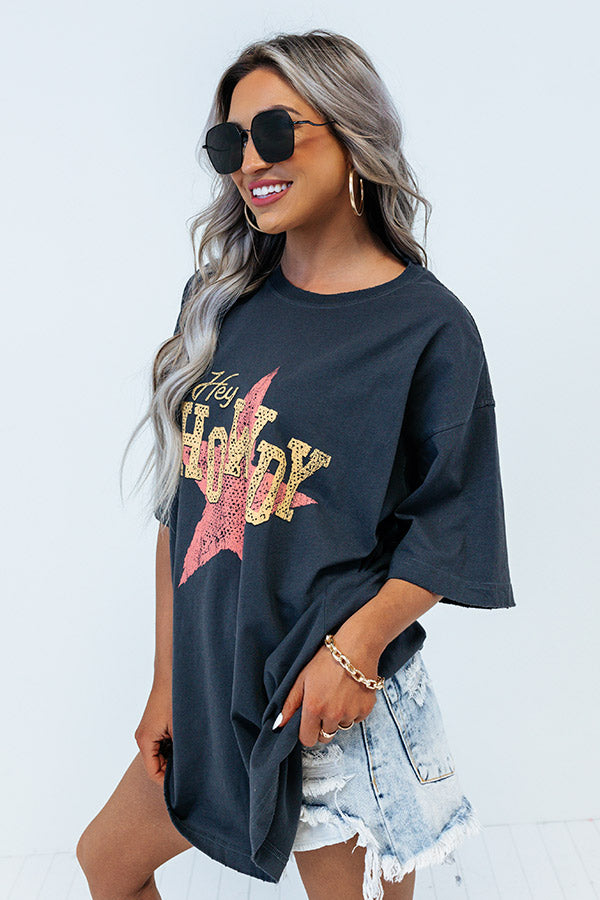 Howdy Star Vintage Graphic Oversized Tee Image - 1
