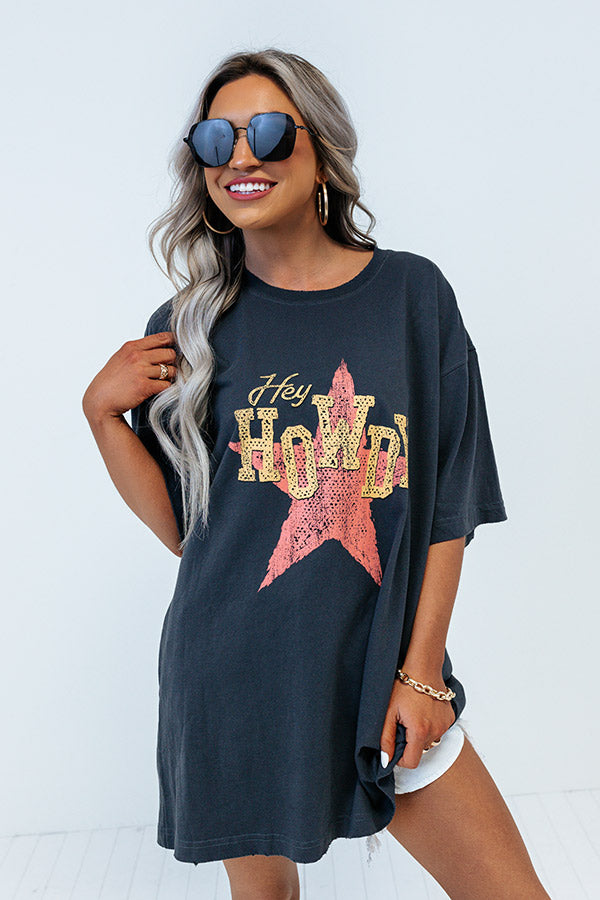 Howdy Star Vintage Graphic Oversized Tee Image - 1
