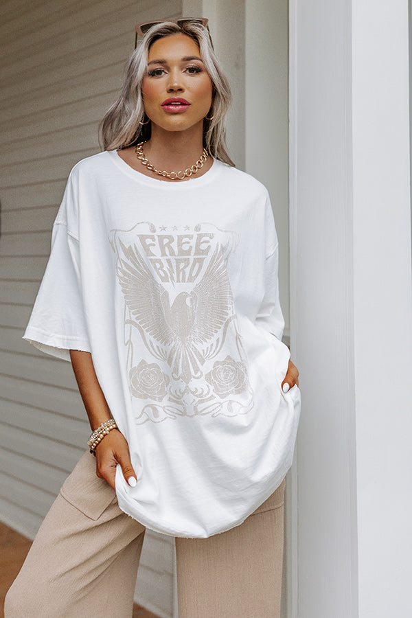 Free Bird Vintage Graphic Oversized Tee Image - 1