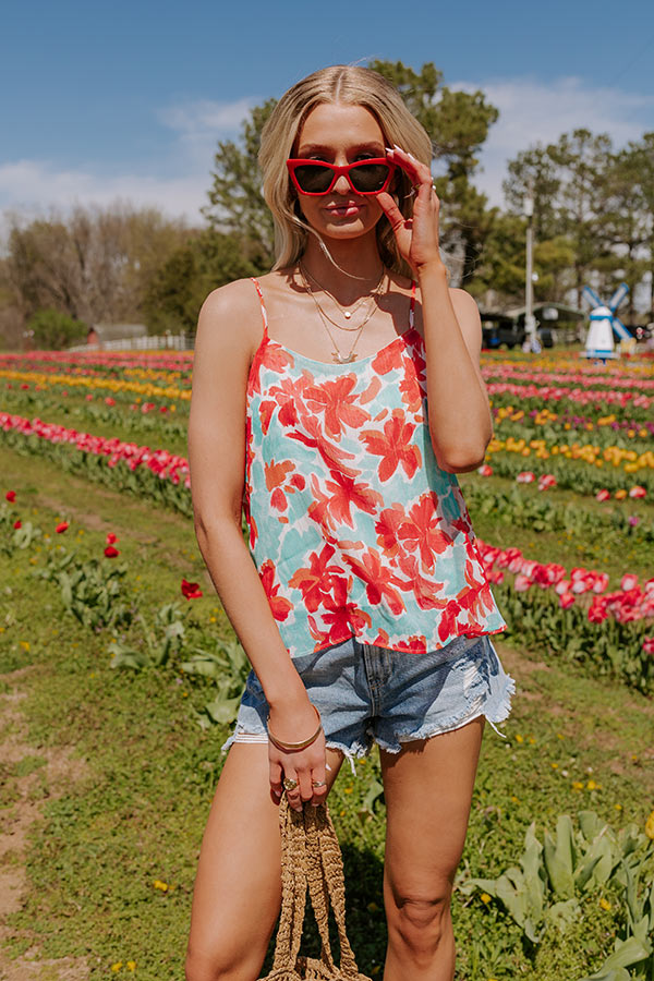 Driving Down Sunset Floral Shift Tank