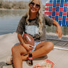 Land Of The Free Vintage-Wash Cropped Graphic Tee Image - 1