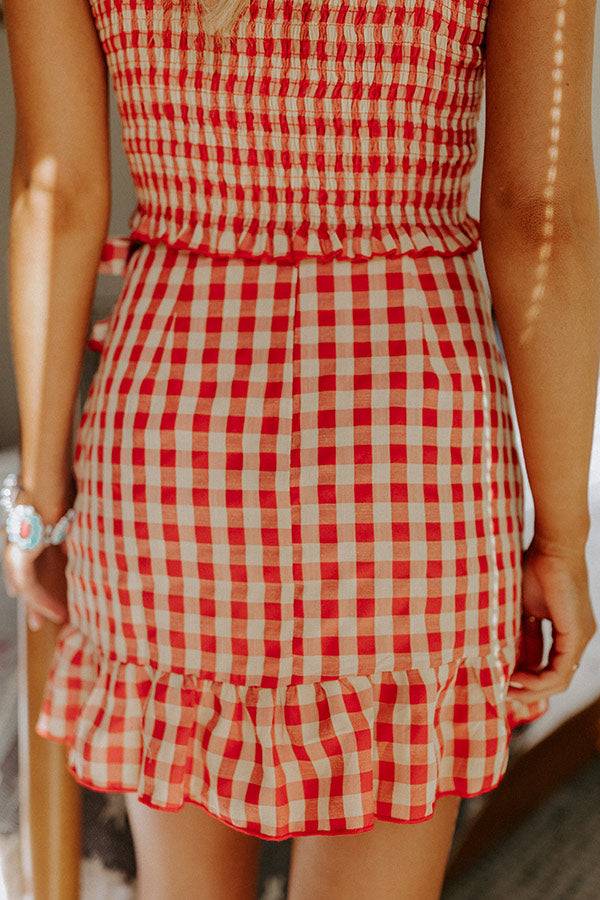 Hey, Firecracker Gingham Skirt