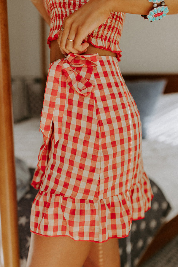 Hey, Firecracker Gingham Skirt