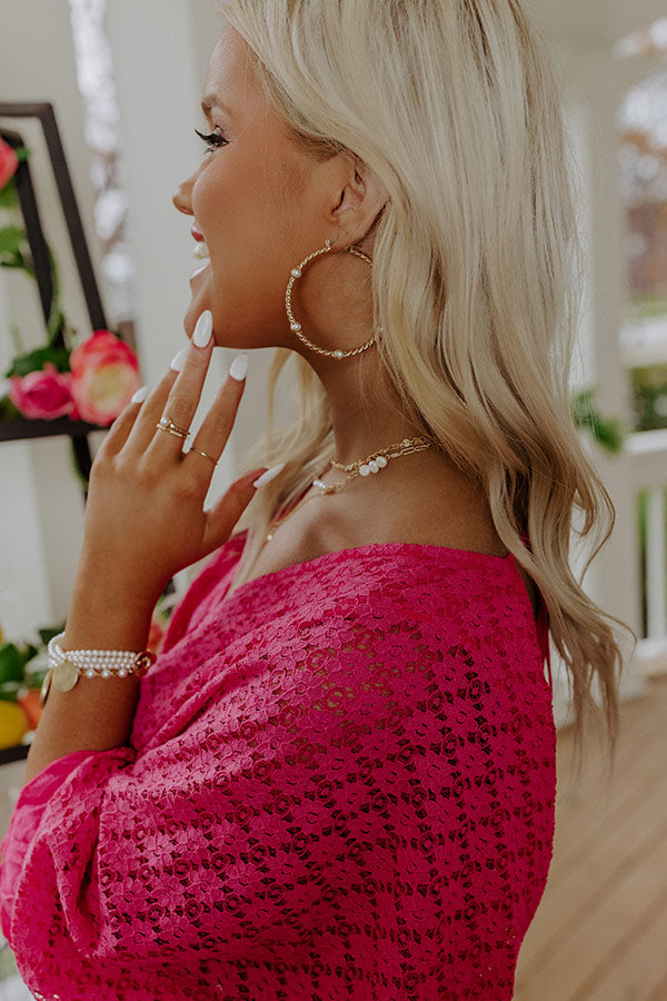 More To The Story Pearl Hoop Earrings