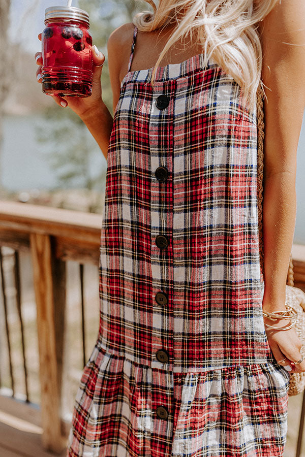 In First Place Plaid Midi