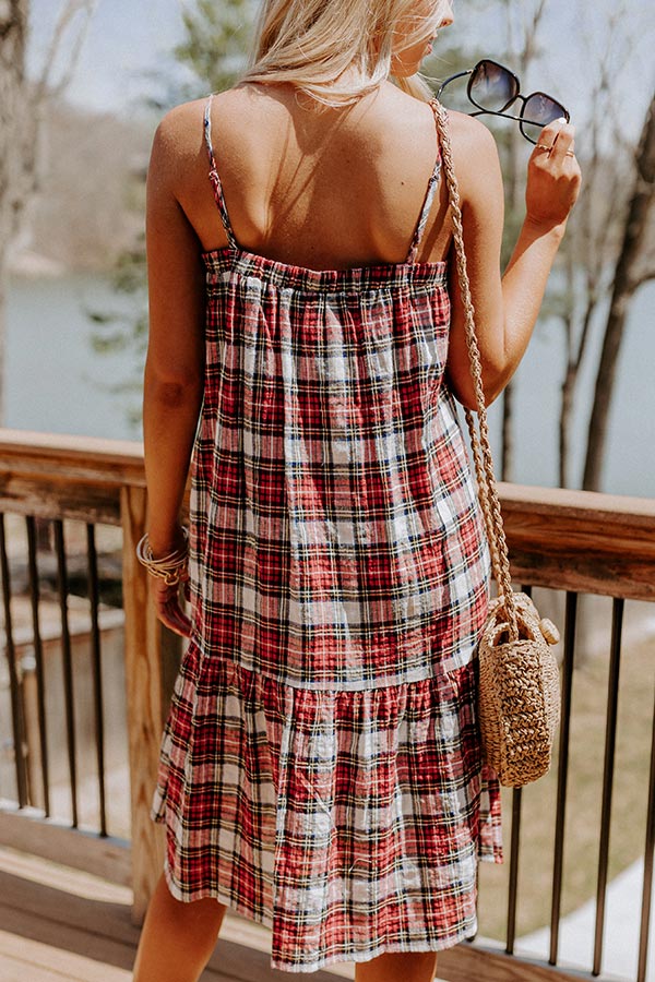 In First Place Plaid Midi