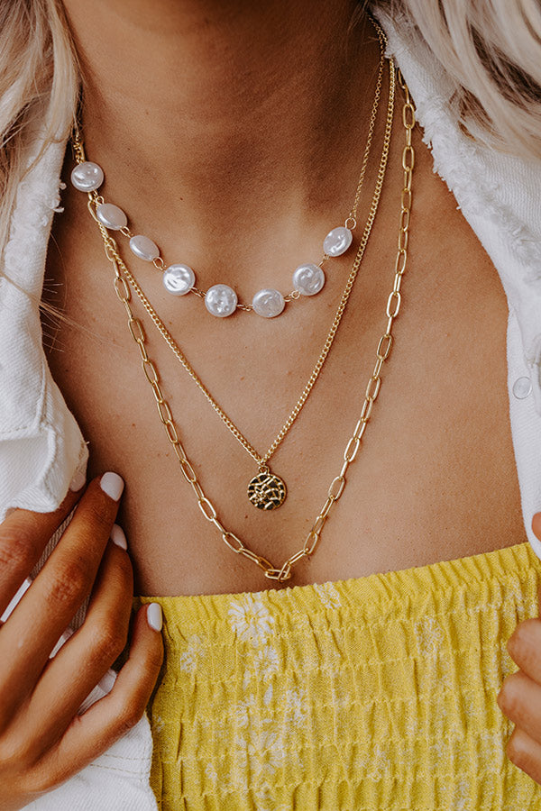 Summer Glow Layered Necklace In Gold