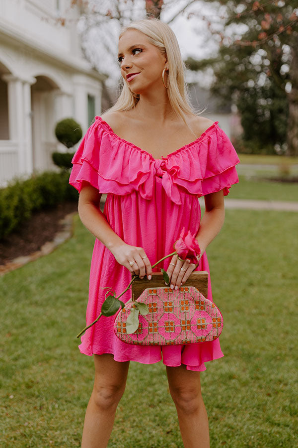 Dream All Day Babydoll Dress In Hot Pink