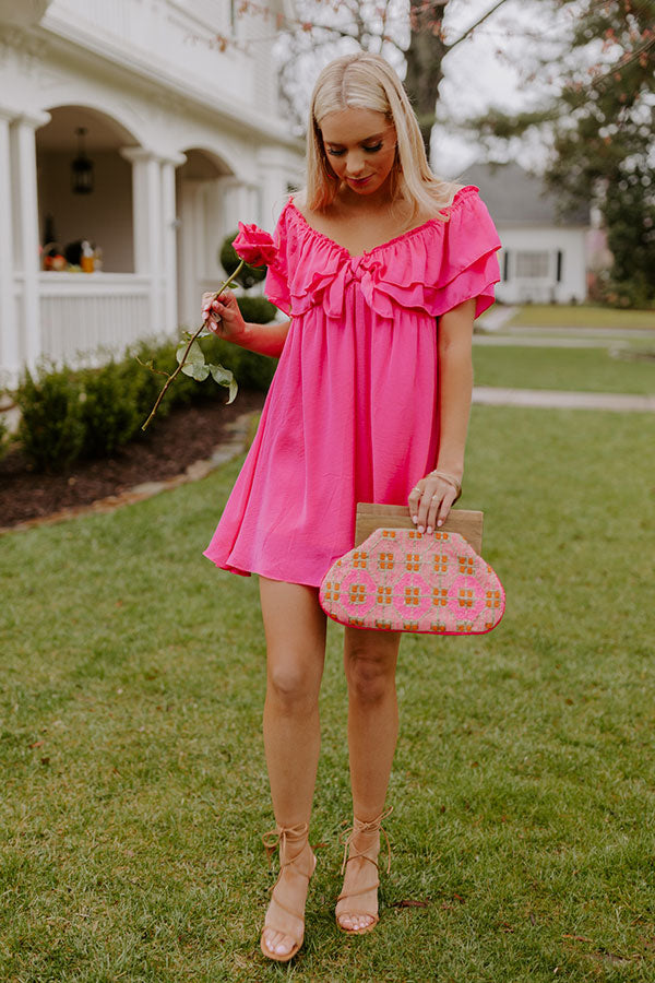 Dream All Day Babydoll Dress In Hot Pink Dream All Day Babydoll Dress In Hot Pink