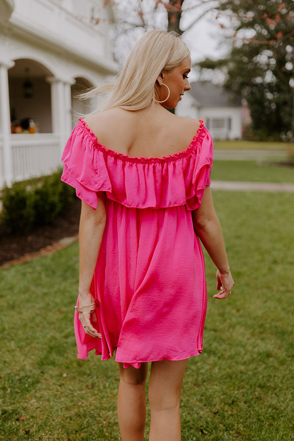 Dream All Day Babydoll Dress In Hot Pink Dream All Day Babydoll Dress In Hot Pink
