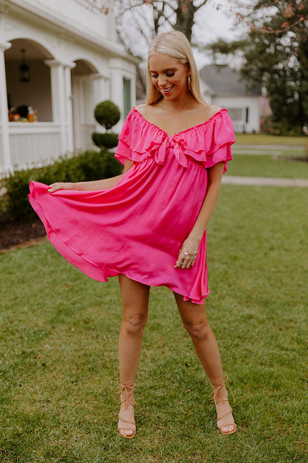 pink babydoll dresses Heart Print Cotton Dress, Long Sleeve Mini Short Length Back Short Puff Sleeves Pink A-line